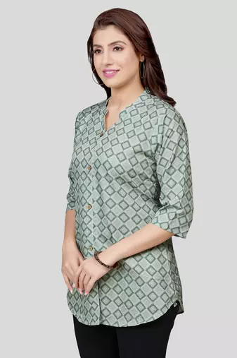  crepe printed short kurti
