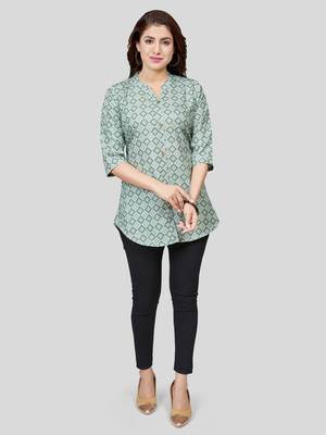  crepe printed short kurti 5