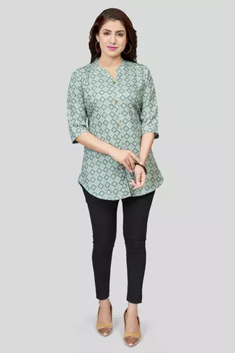  crepe printed short kurti