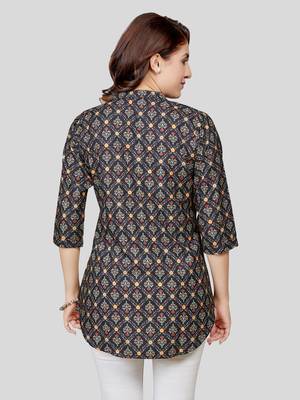  crepe printed short kurti 2