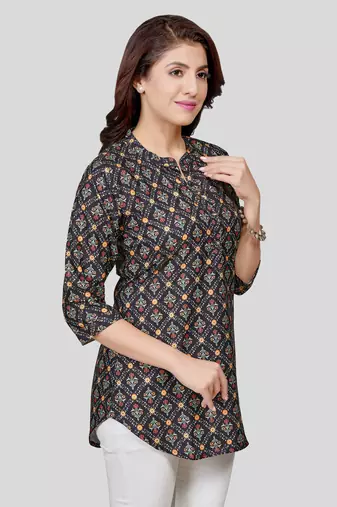  crepe printed short kurti