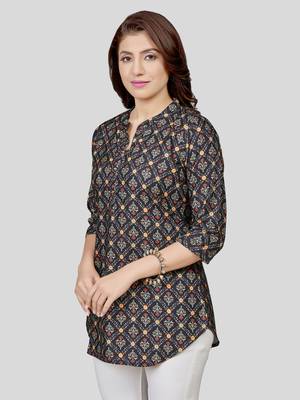  crepe printed short kurti 4