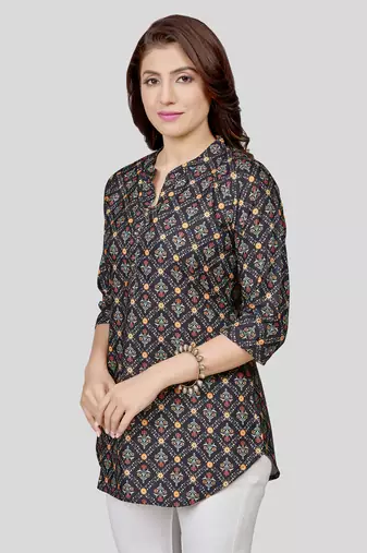  crepe printed short kurti