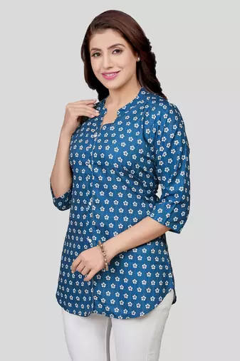  crepe printed short kurti