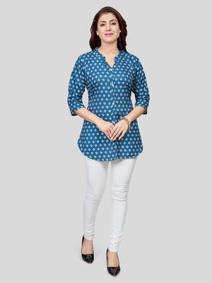  crepe printed short kurti 5