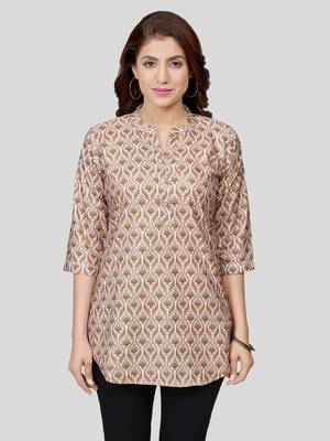  crepe printed short kurti 1