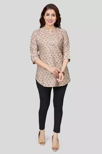 crepe printed short kurti