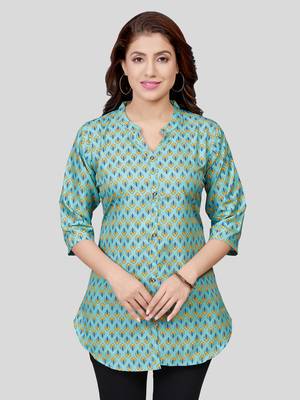  crepe printed short kurti 1