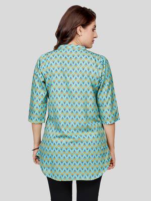  crepe printed short kurti 2