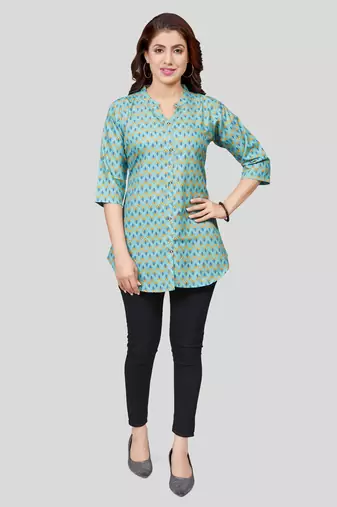  crepe printed short kurti