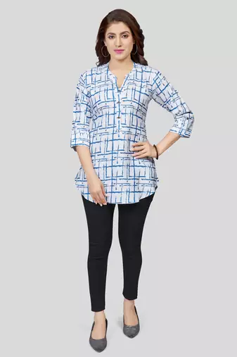  crepe printed short kurti