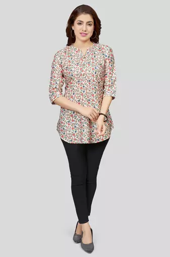 Saree swarg crepe printed short kurti