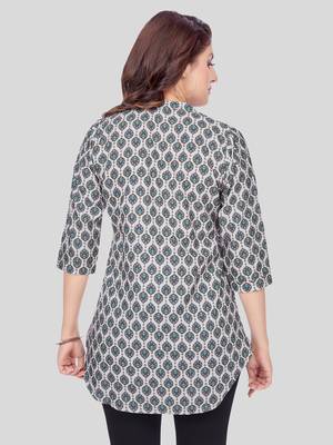  crepe printed short kurti 2