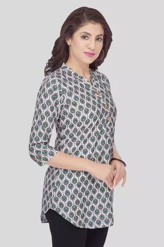  crepe printed short kurti