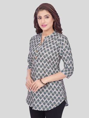  crepe printed short kurti 4