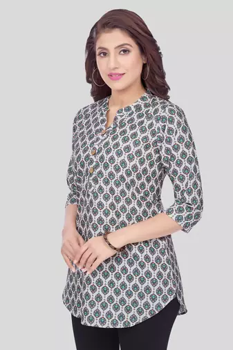  crepe printed short kurti