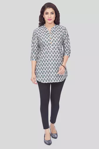  crepe printed short kurti