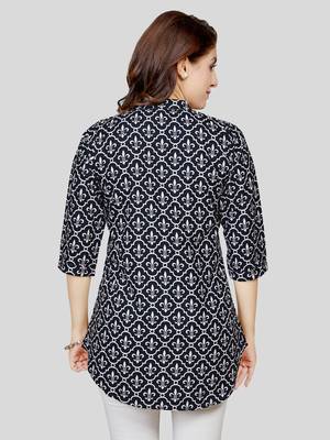  crepe printed short kurti 2