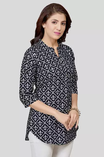  crepe printed short kurti