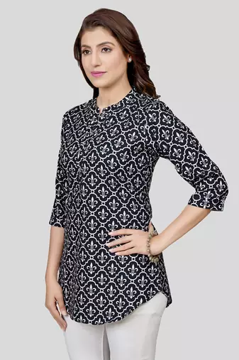  crepe printed short kurti