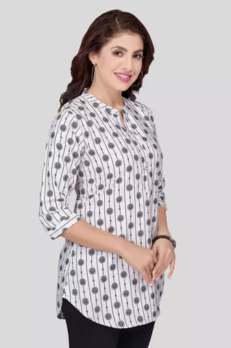  crepe printed short kurti