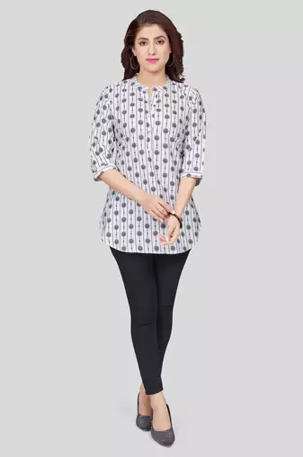  crepe printed short kurti
