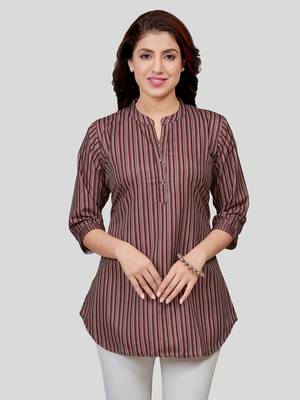  crepe printed short kurti 1