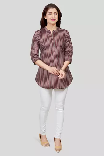  crepe printed short kurti
