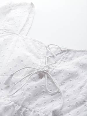 Aarika womens white color cotton top 2
