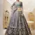 Dazzling Grey Embroidered Work Art Silk Bridesmaid Lehenga Choli