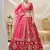 pink embroidered work art silk lehenga set choli with dupatta