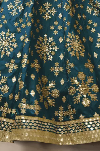 Dazzling Blue Embroidered Work Art Silk Bridesmaid Lehenga Choli
