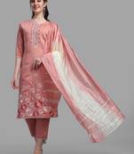 Berrylicious Designer Women's Embroidered Kurta with Pant and Dupatta Set