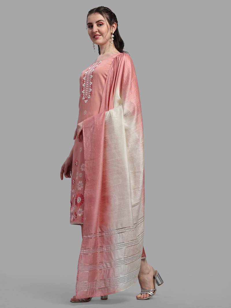 Berrylicious Designer Women's Embroidered Kurta with Pant and Dupatta Set