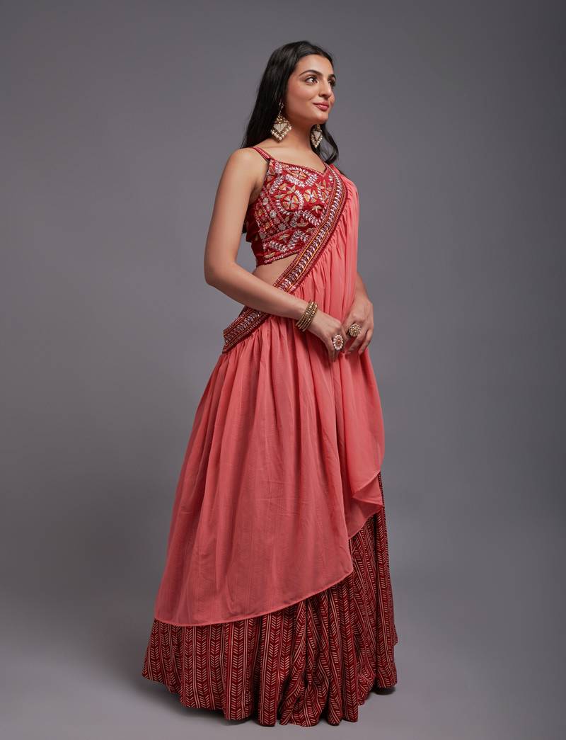 Maroon Colour Embroidered Attractive Party Wear Lehenga choli 