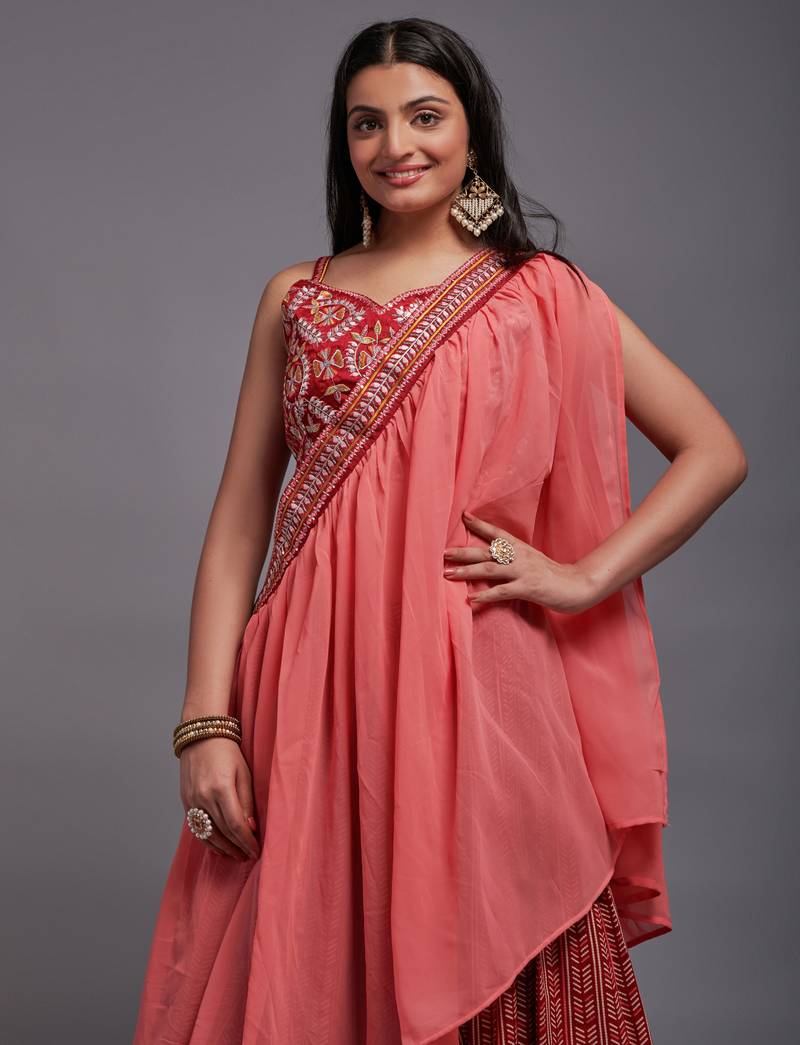 Maroon Colour Embroidered Attractive Party Wear Lehenga choli 