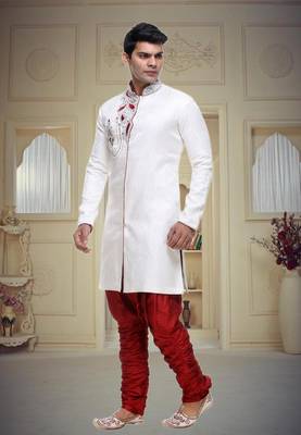 Indian Poshakh Cream Broket Kurta Pajama 5