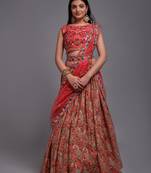 Gajari Colour Embroidered Attractive Party Wear  Lehenga choli 