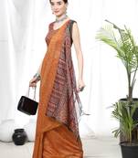 MUSTERD YELLOW LINEN  COTTAN  PRETTY SAREE