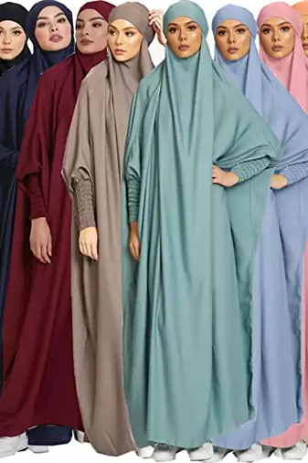 Modest City Jilbab Crepe Plain Full Sleeve Coffee Brown