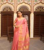PEACH TUSSAR PRETTY SAREE