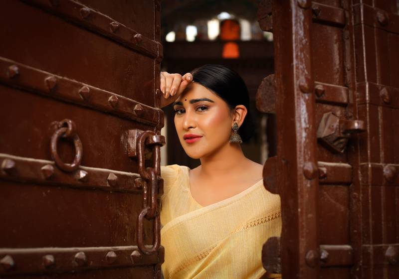 YELLOW TUSSAR PRETTY SAREE