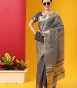 BLUE TISSUE LINNEN PRETTY SAREE