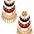 Designer Gold Plated Meenakari Blue Maroon Large Chandelier Earring for Women