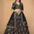 Attractive Black Sequins Slub Silk Wedding Lehenga Choli with Dupatta