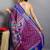 Blue Pure Silk Kantha Stitch Saree With Blouse Piece