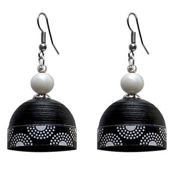 Black trendy Quilled jhumkas 1
