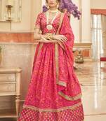 Pink Organza Thread Zari Dori & Sequins Embroidery Work Wedding Festival Party Wear Designer Lehenga Choli