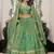 Pista Green Organza Thread Zari Dori & Sequins Embroidery Work Wedding Festival Party Wear Designer Lehenga Choli