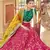 Pink Green Art Silk Thread Zari Dori & Sequins Embroidery Work Wedding Festival Party Wear Designer Lehenga Choli
